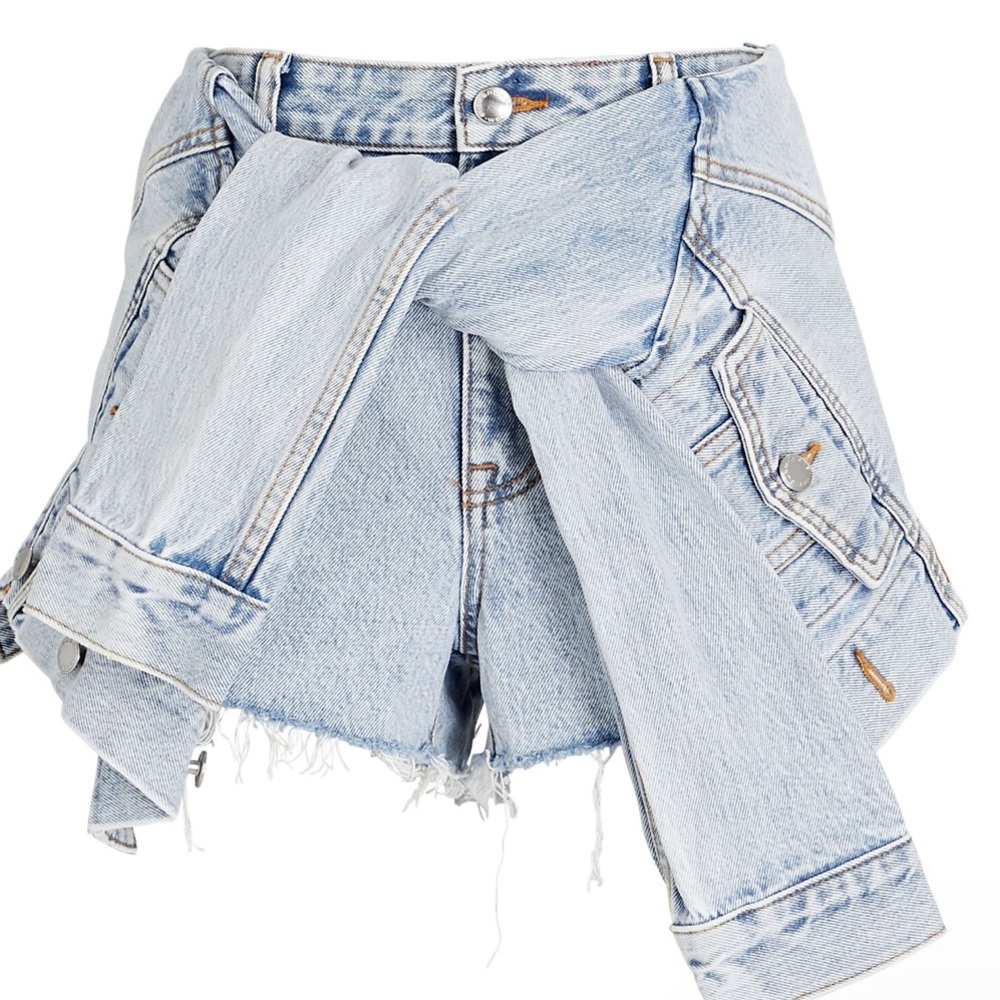 Alexander Wang denim tie front shorts. Brand new